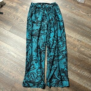 Lily by Firmiana Swirl Print Cobweb pants - elastic waistband - size S EUC